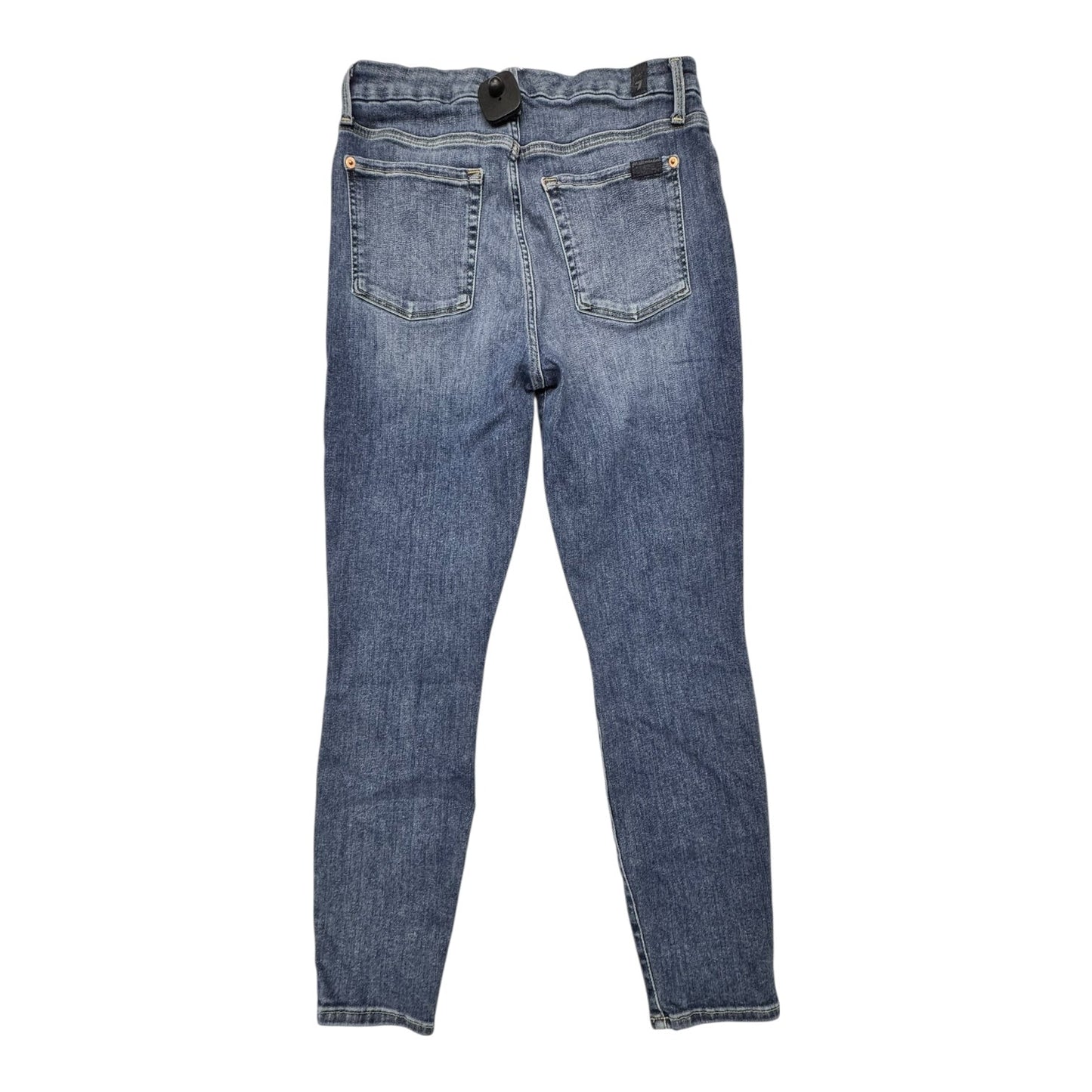 Jeans Skinny By 7 For All Mankind In Blue Denim, Size:8