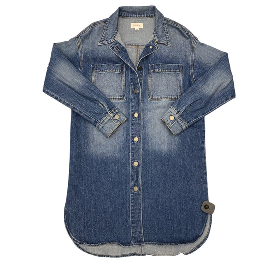 Dress Casual Midi By Evereve In Blue Denim, Size:S