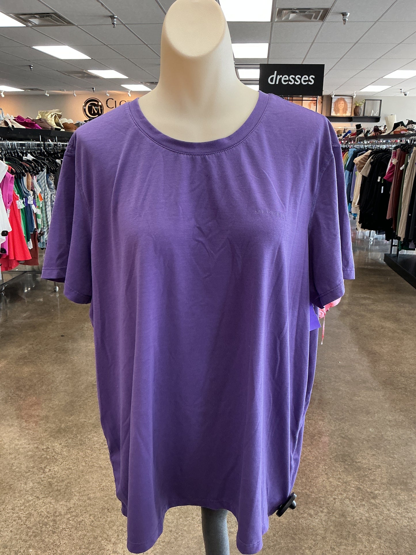 Athletic Top Ss By Merrell In Purple, Size:Xxl