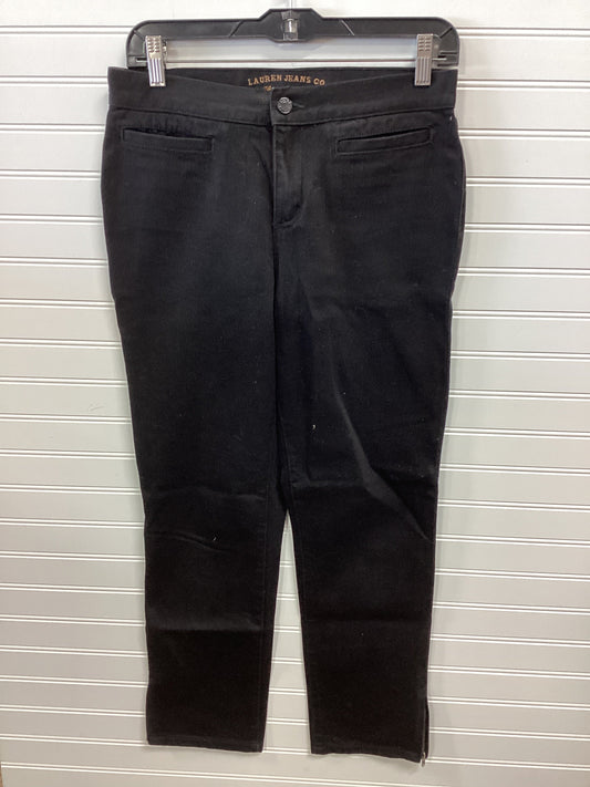 Jeans Straight By Ralph Lauren In Black Denim, Size:4P