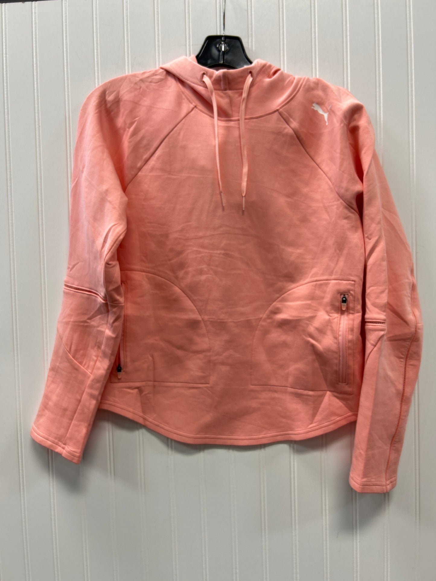 Athletic Sweatshirt Hoodie By Puma In Coral, Size:S