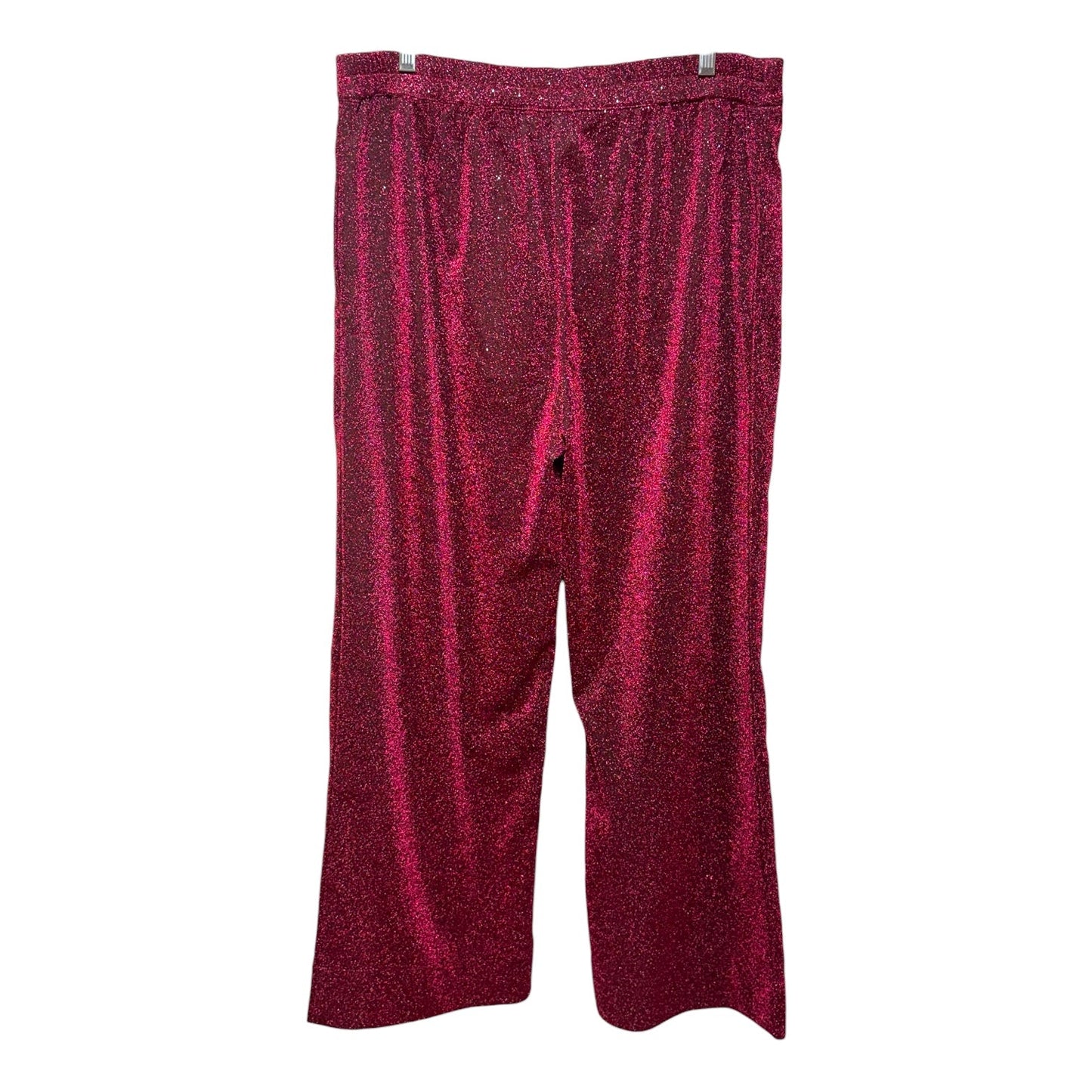 Le Culottes Full Length Sparkle Trousers By Buru In Shimmer Metallic Red, Size: L