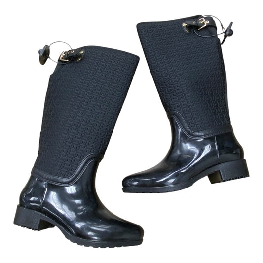 Boots Knee Flats By Tommy Hilfiger In Black, Size:6