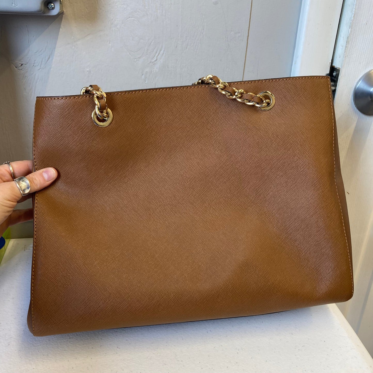 Handbag Designer By Michael Kors In Brown, Size:Medium