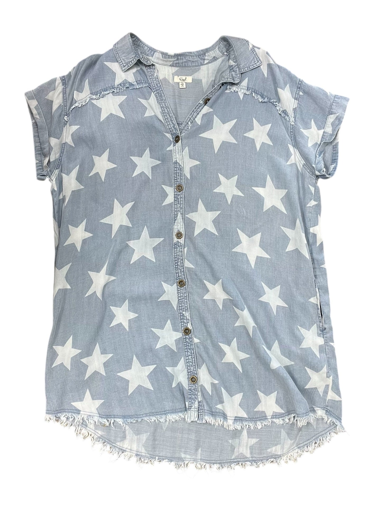 Dress Casual Midi By Easel In Blue & White, Size:L
