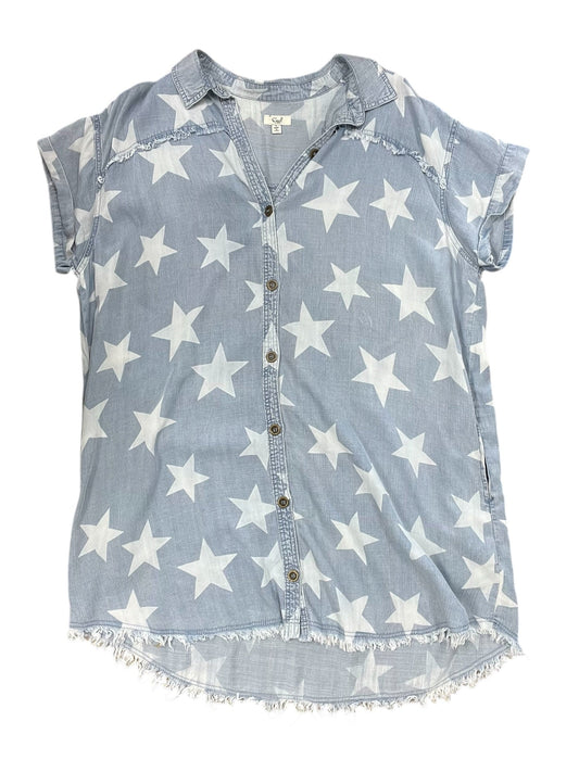 Dress Casual Midi By Easel In Blue & White, Size:L