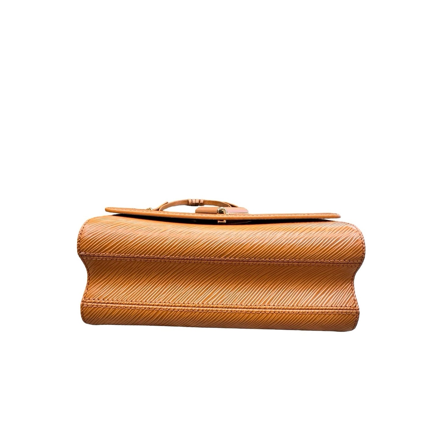 Epi Twist MM Handbag Luxury Designer By Louis Vuitton In Gold Full Set, Size:Medium (MM)