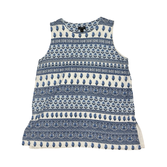 Top Sleeveless By J. Jill In Blue & White, Size:L