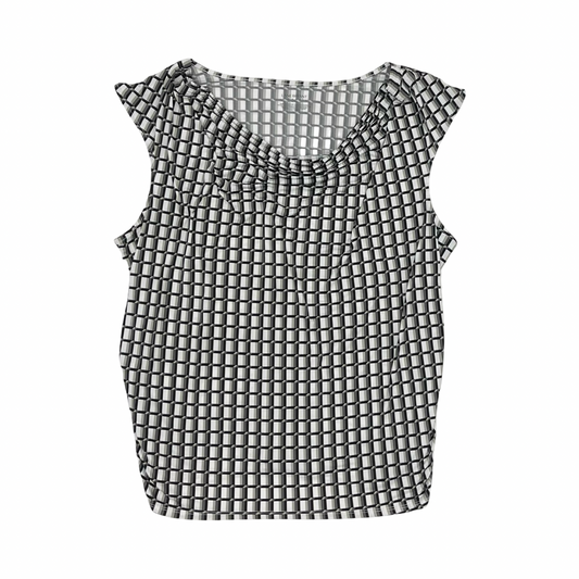Blouse Sleeveless By Lane Bryant In Black & White, Size:3X