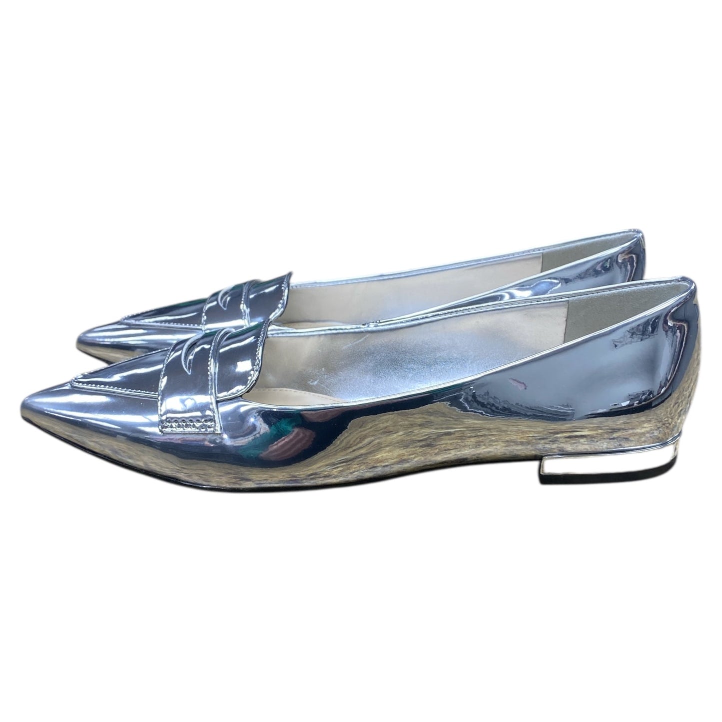 Shoes Flats By Nine West In Silver, Size:8.5