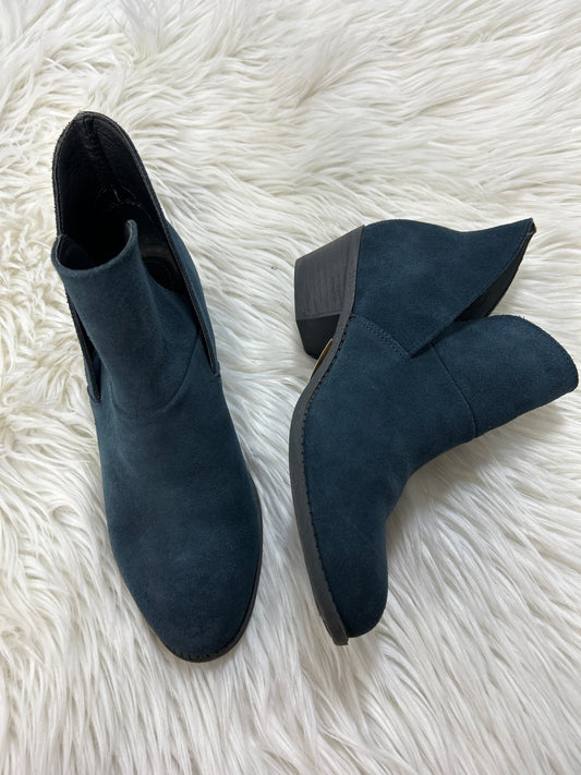 Boots Ankle Heels By Ruff Hewn In Navy, Size:9