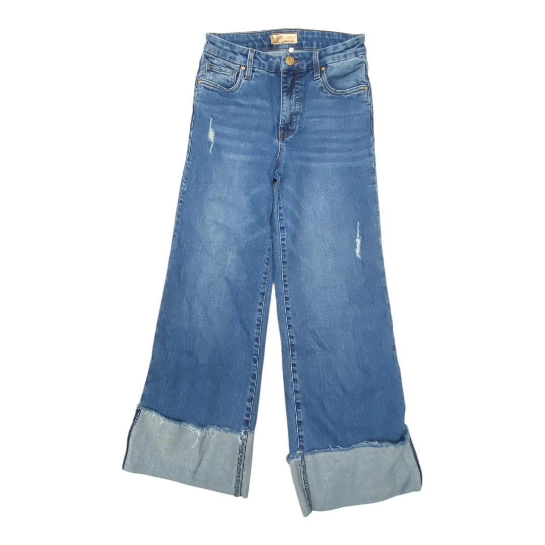 Jeans Wide Leg By Kut In Blue Denim, Size:0