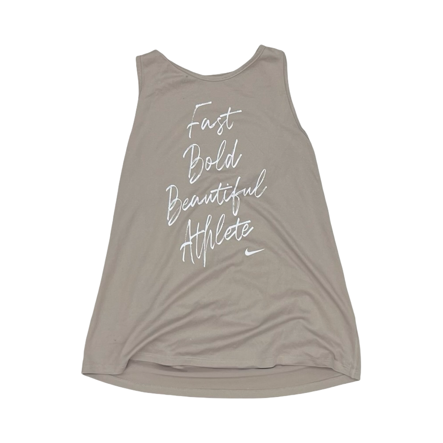 Athletic Tank Top By Nike In Tan, Size:M