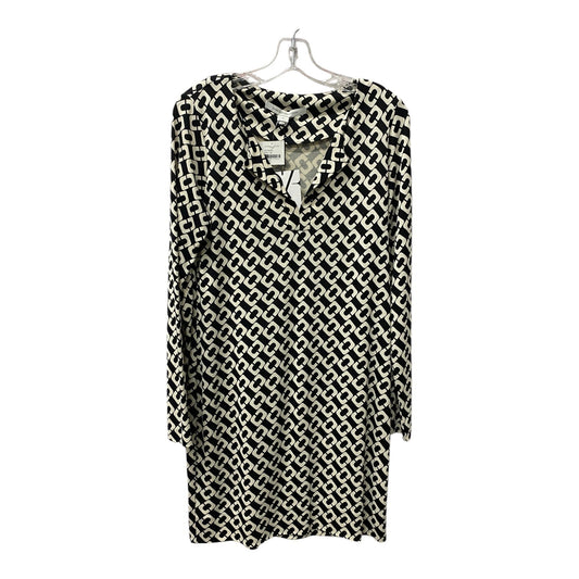Dress Designer By Diane Von Furstenberg In Black & Cream, Size:M