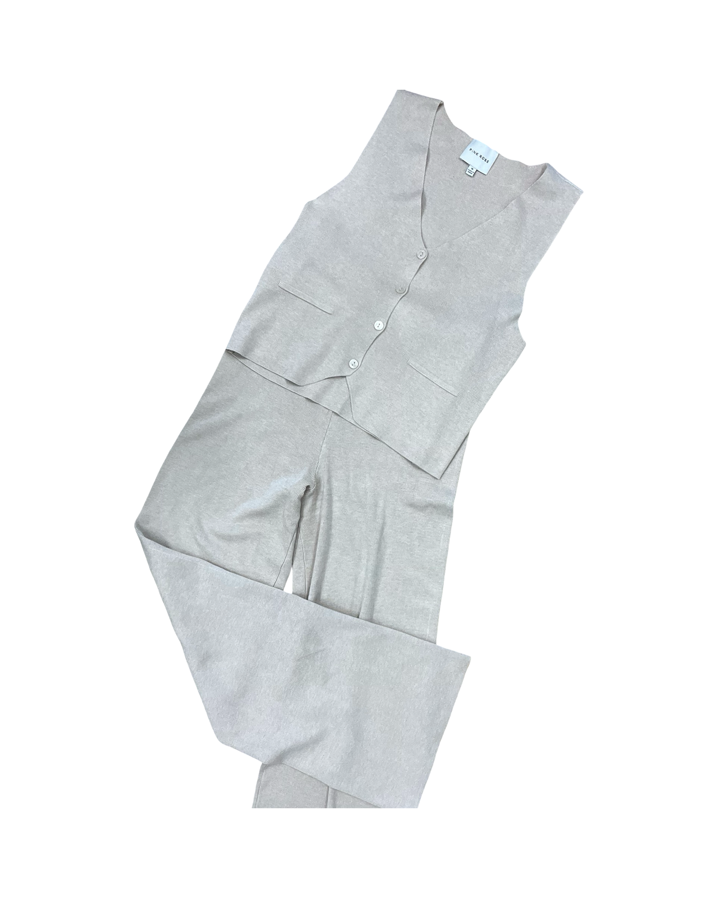 Lounge Set Pants By Pink Rose In Tan, Size:M