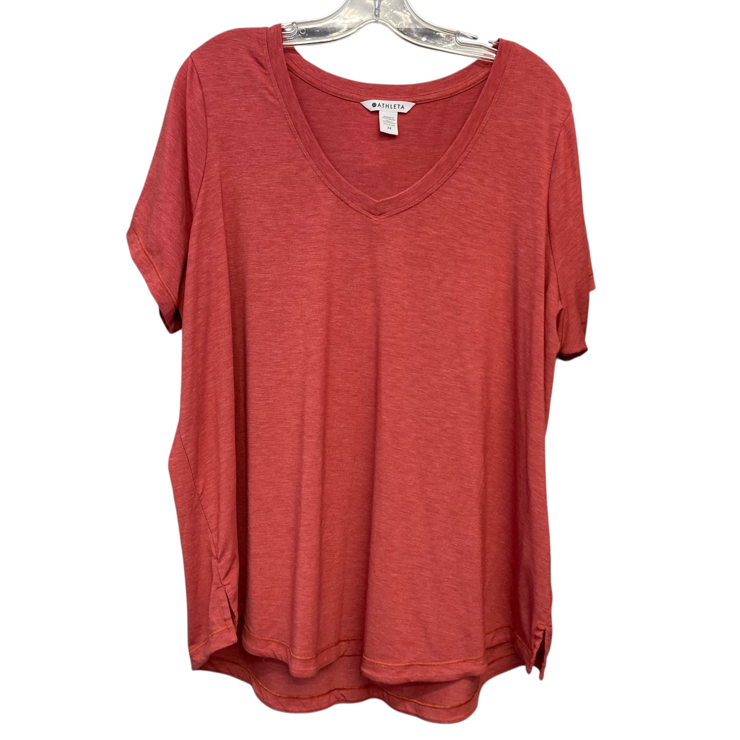 Athletic Top Ss By Athleta In Orange, Size:2X