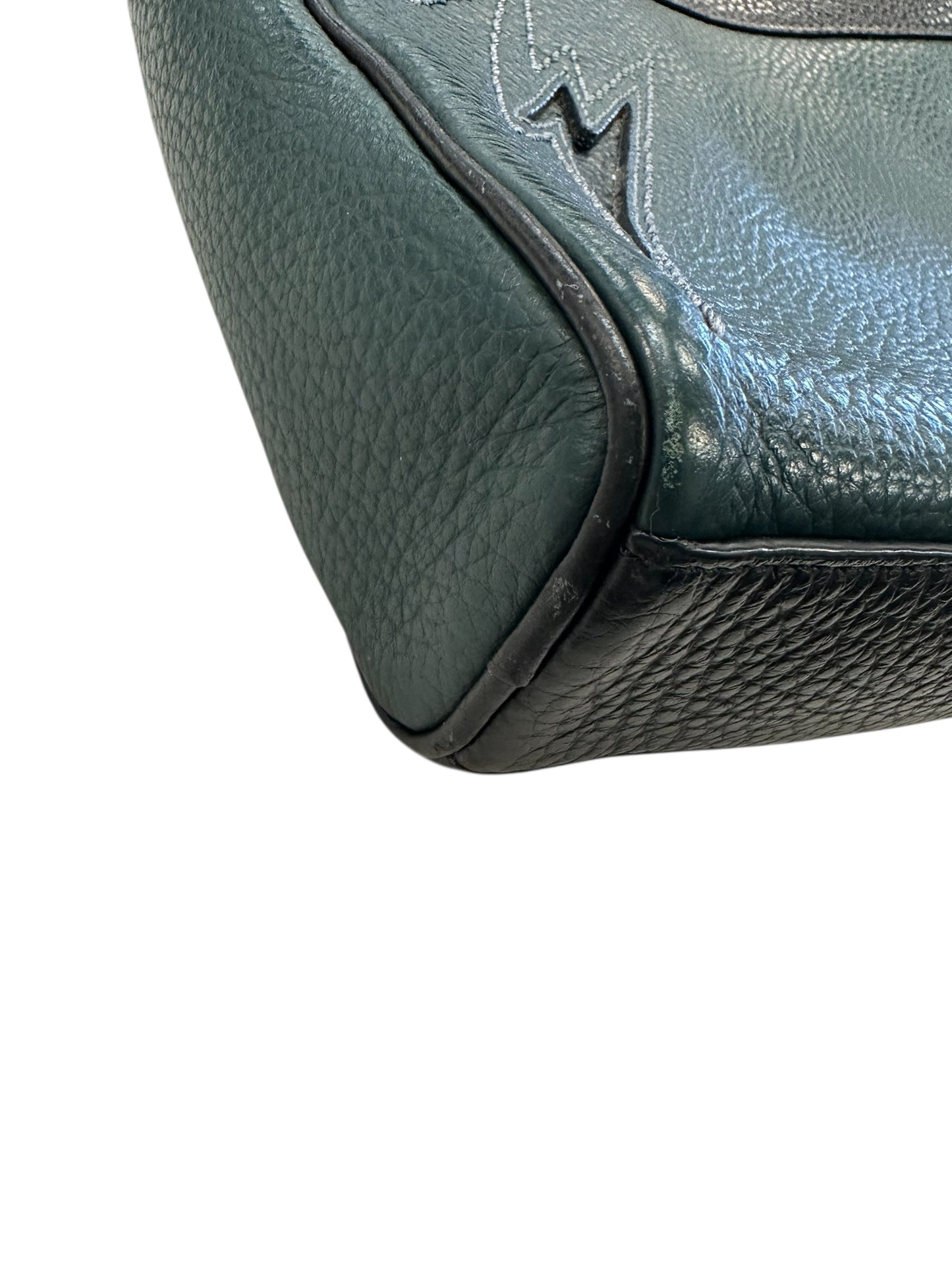 Handbag Designer By Coach In Black & Green, Size:Medium