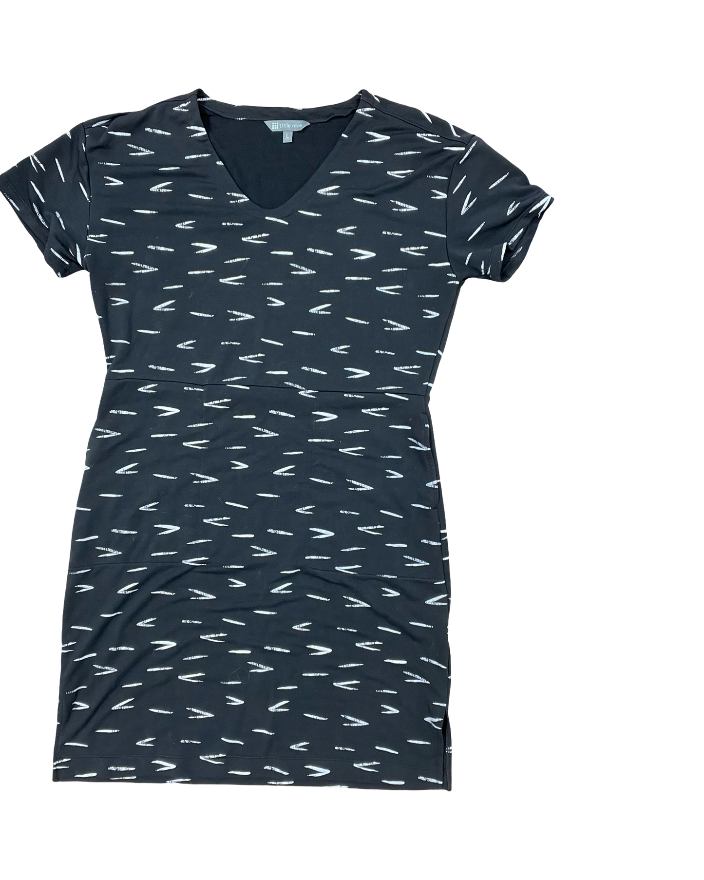 Dress Casual Midi By Title Nine In Black & Grey, Size:L