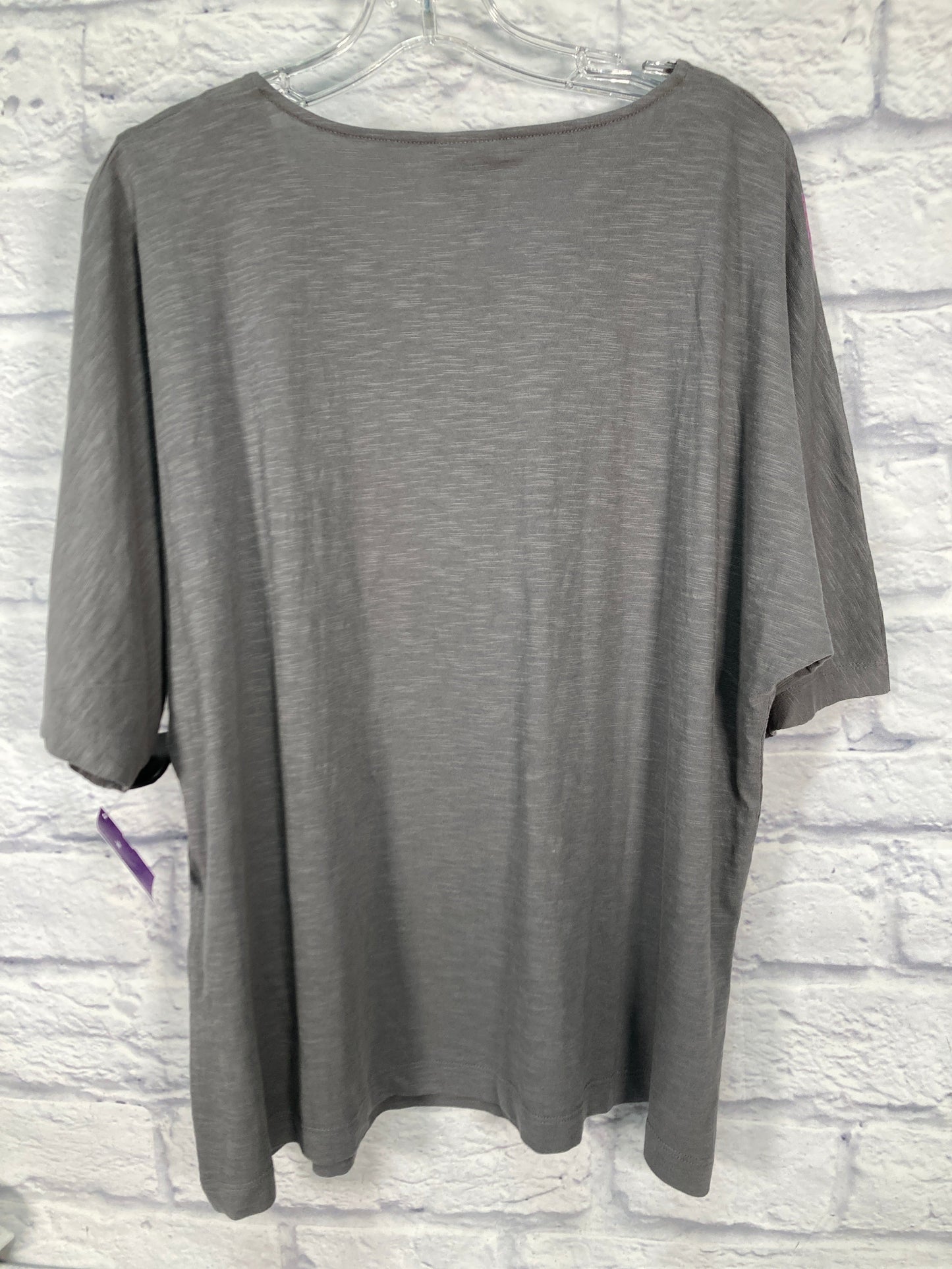 Top 3/4 Sleeve By Chicos In Grey & Purple, Size: Xl