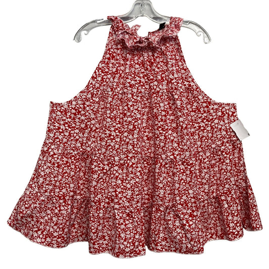 Top Sleeveless By Shein In Red & White, Size:4X