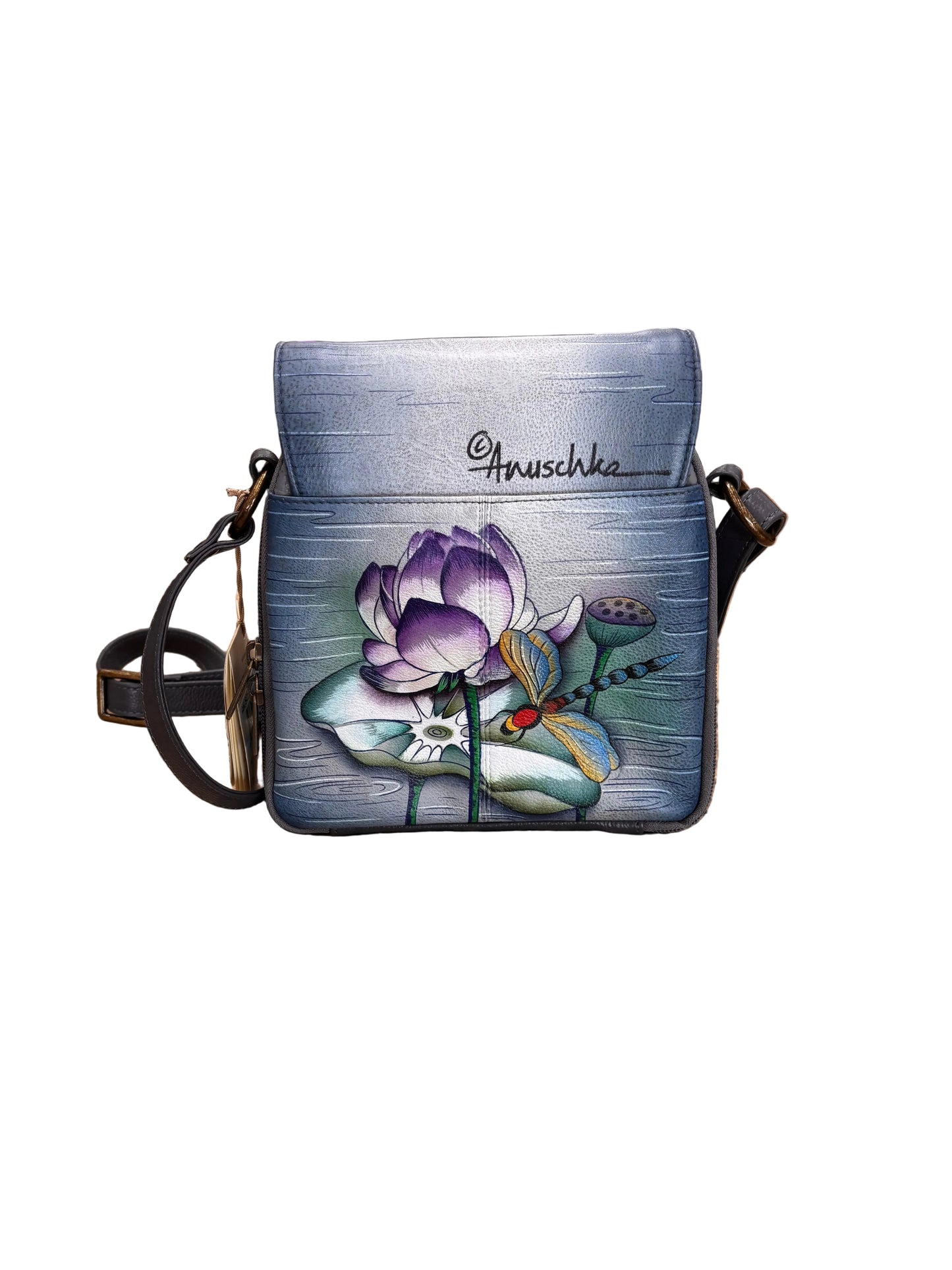 Crossbody Leather By Anuschka In Multi, Size:Small