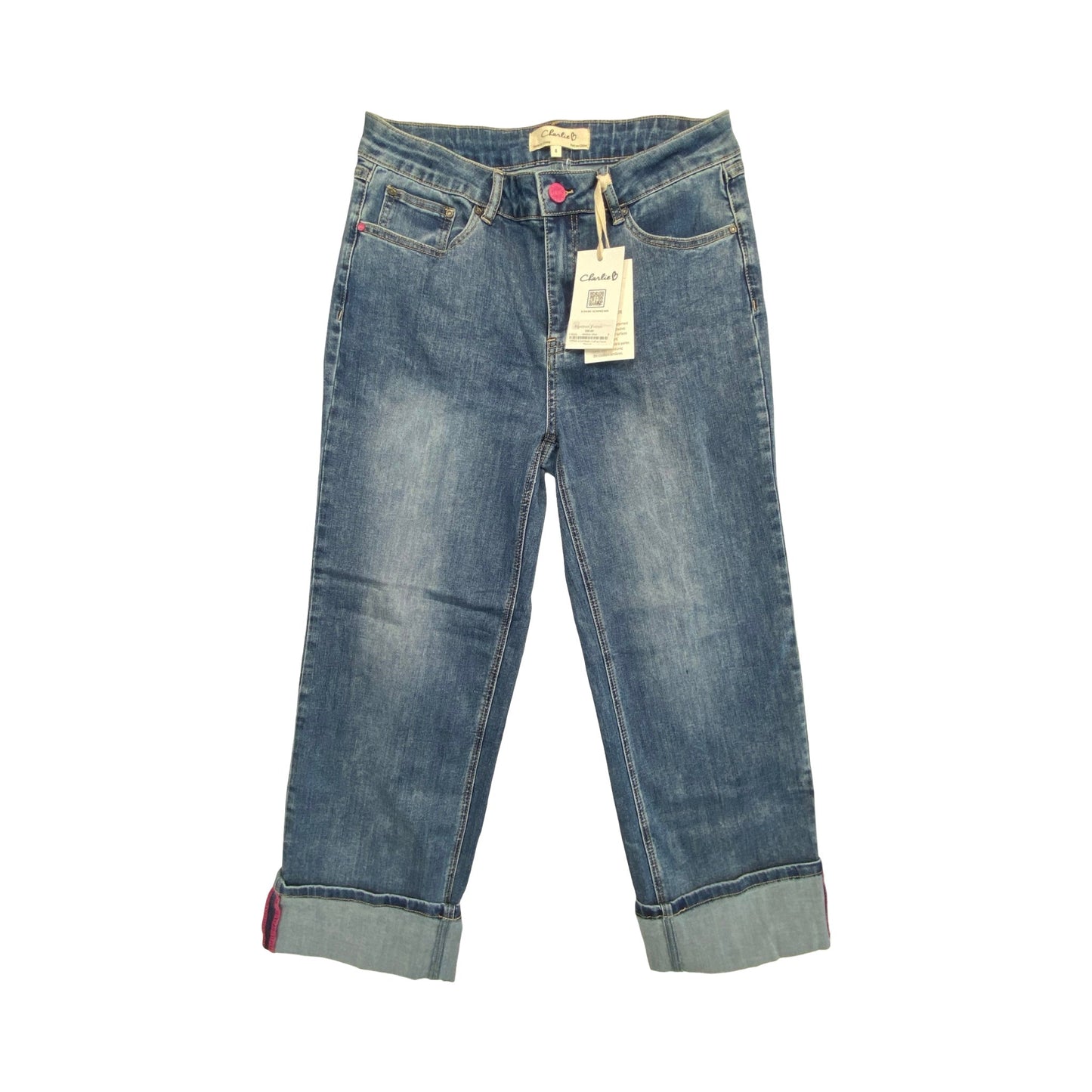 Jeans Wide Leg By Charlie B In Blue Denim, Size:8