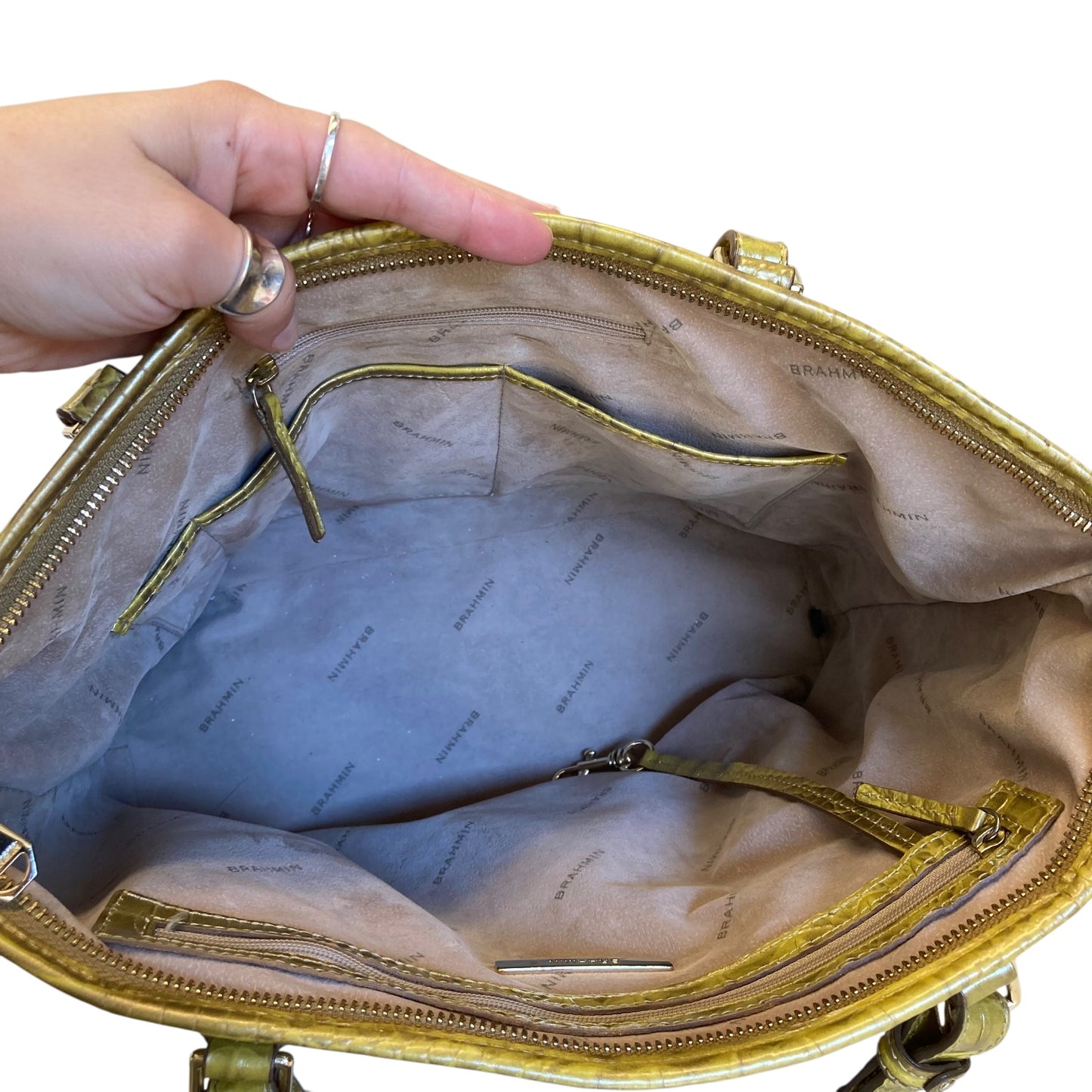 Handbag Designer By Brahmin In Gold, Size:Large