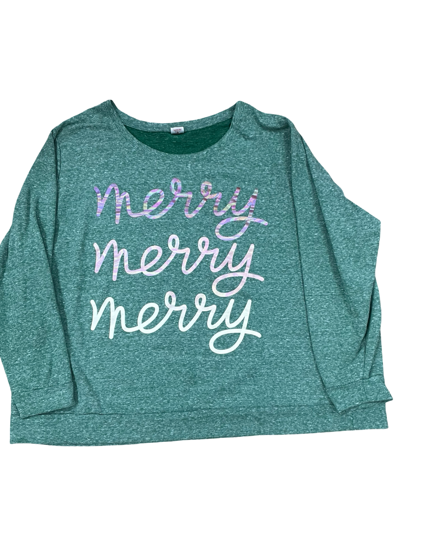 Top Ls By Holiday Time In Green, Size:3X