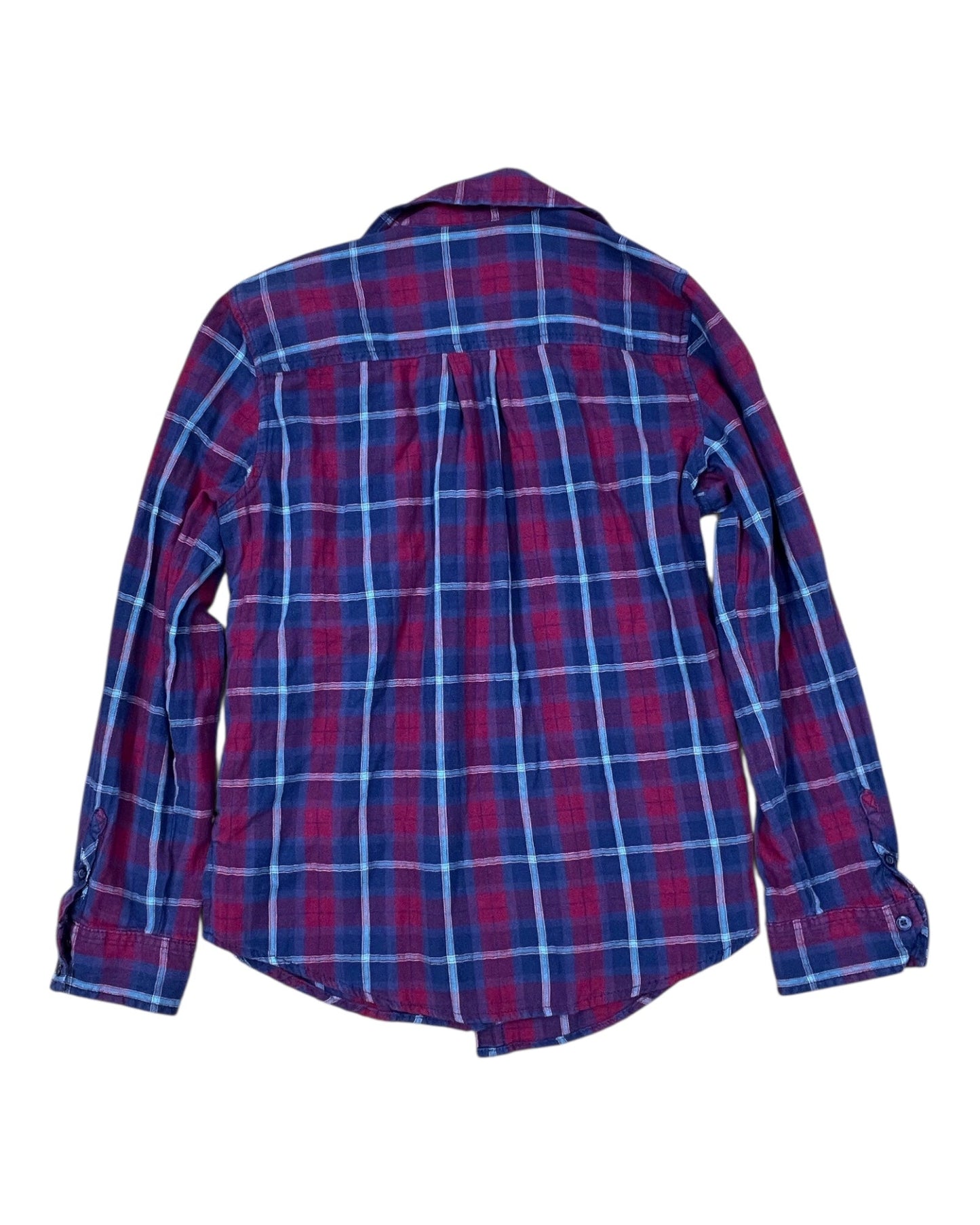 Blouse Ls By St Johns Bay In Blue & Red, Size:Mp