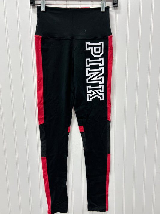 Athletic Leggings By Pink In Black & Pink, Size:Xs