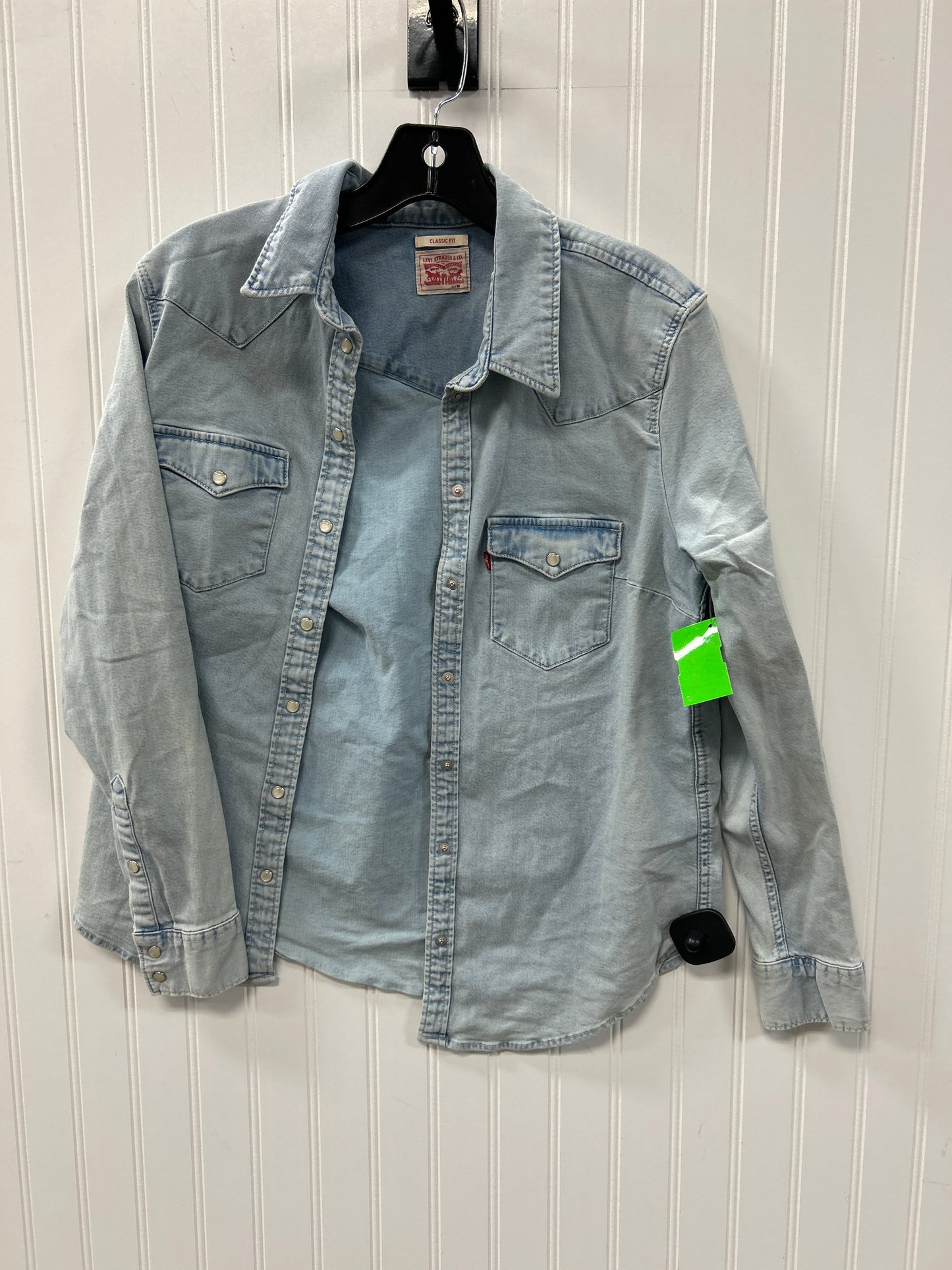 Jacket Denim By Levis In Blue Denim, Size:M