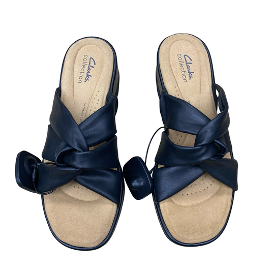 Sandals Heels Wedge By Clarks In Black, Size:9
