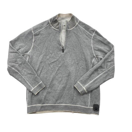 Athletic Sweatshirt Collar By Tommy Bahama In Cream & Grey, Size:L