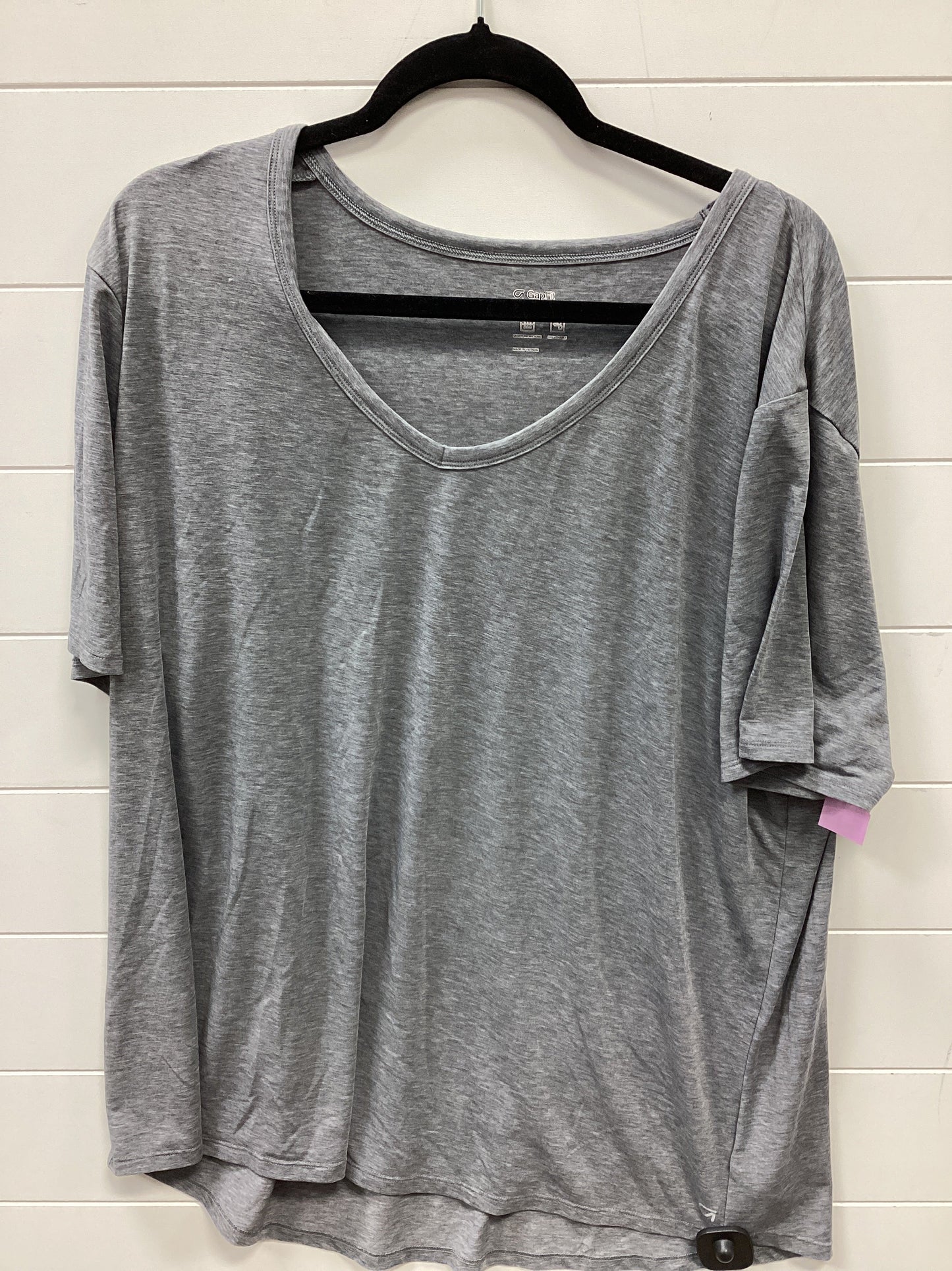 Athletic Top Ss By Gapfit In Grey, Size:1X