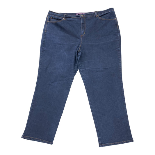 Jeans Straight By Gloria Vanderbilt In Blue Denim, Size:24