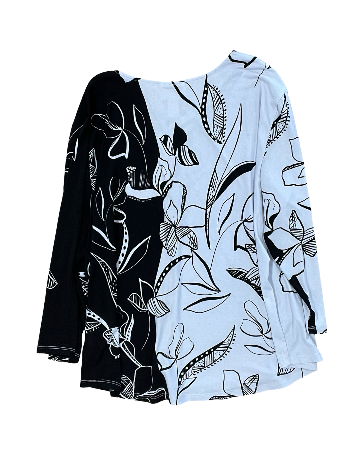 Top Ls By Alfred Dunner In Black & White, Size:Xl
