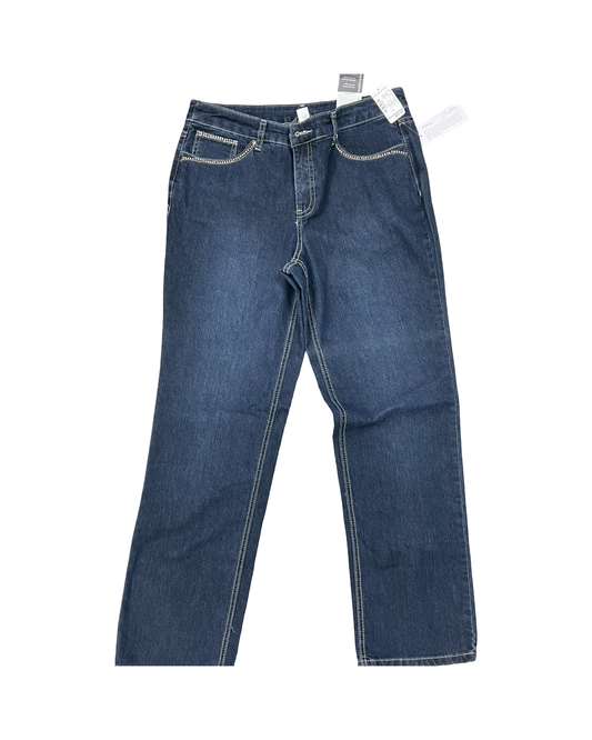 Jeans Straight By Christopher And Banks In Blue Denim, Size:10