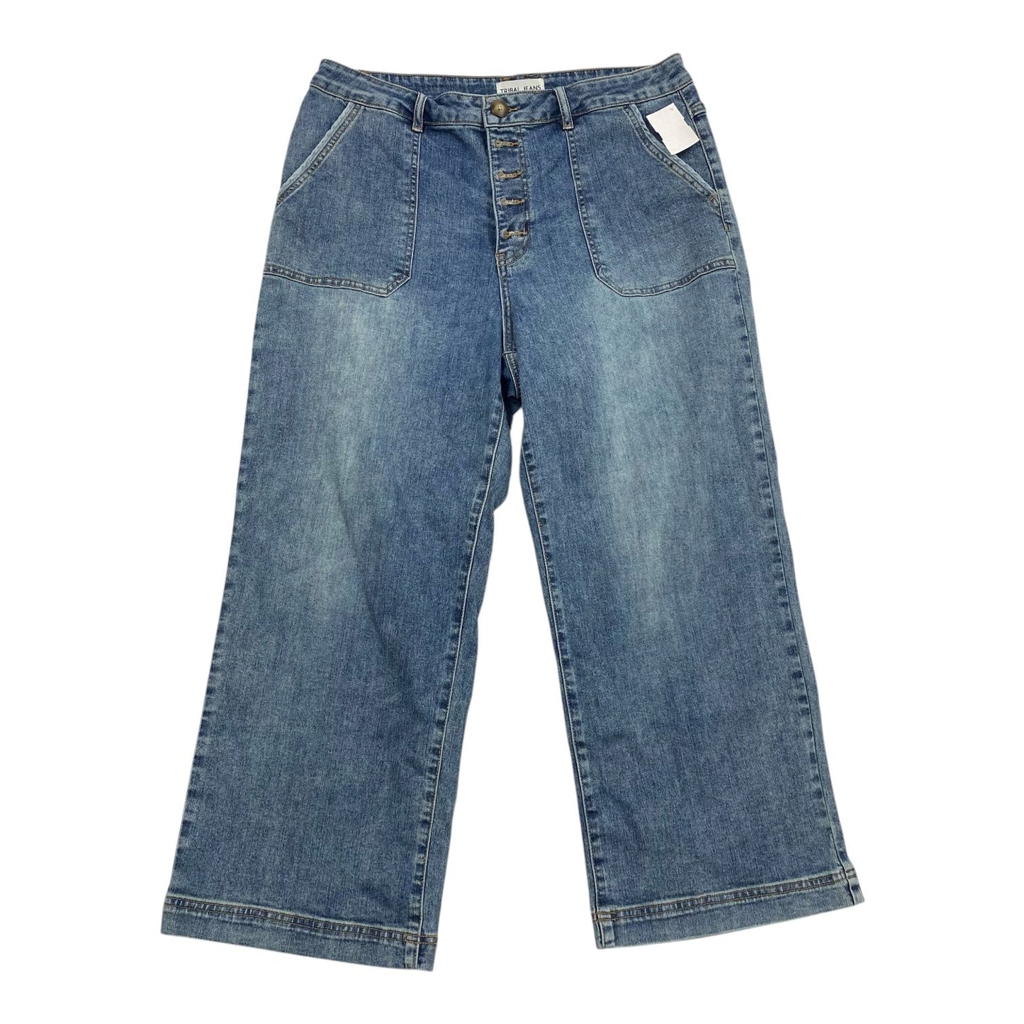 Jeans Wide Leg By Tribal In Blue Denim, Size:14