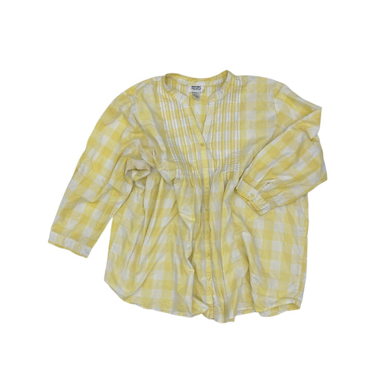 Blouse Ls By Clothes Mentor In Yellow, Size:4X