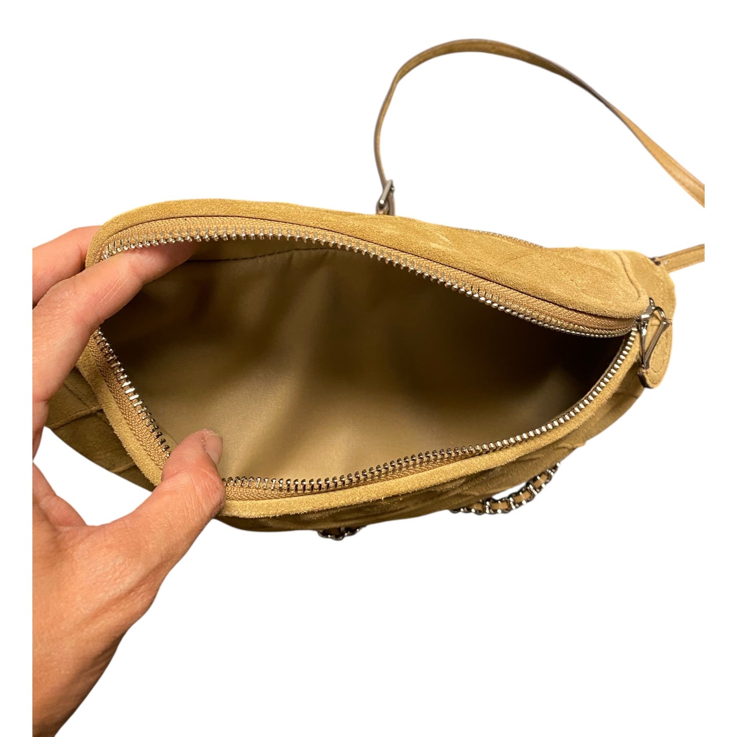 Handbag Designer By Tory Burch In Tan, Size:Medium