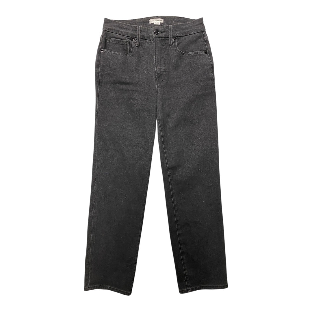 Jeans Straight By Good American In Black Denim, Size:6