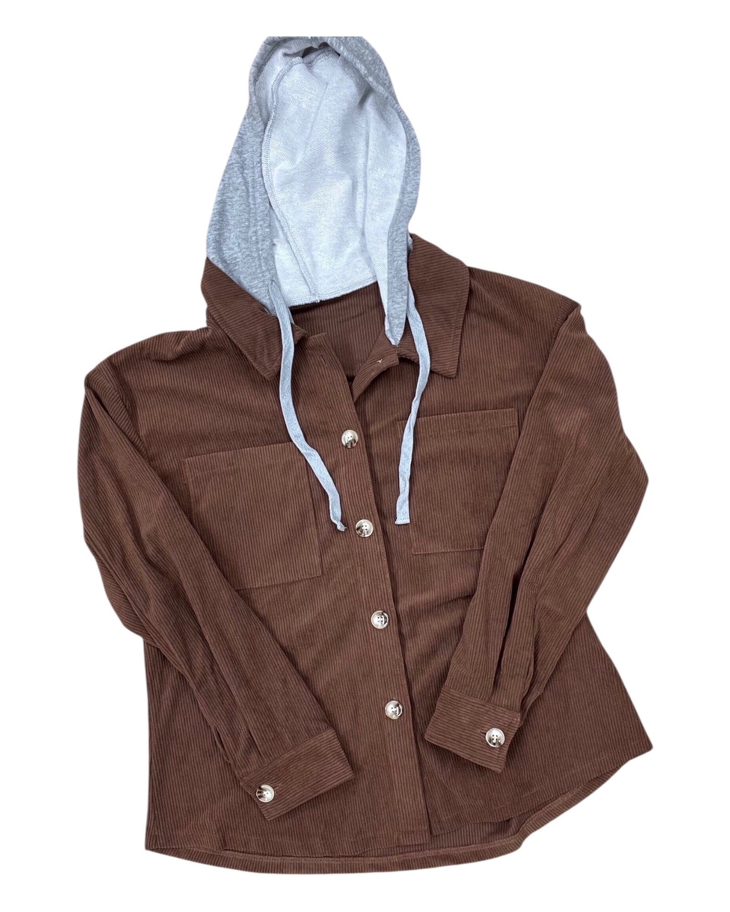 Jacket Shirt By Clothes Mentor In Brown, Size:M