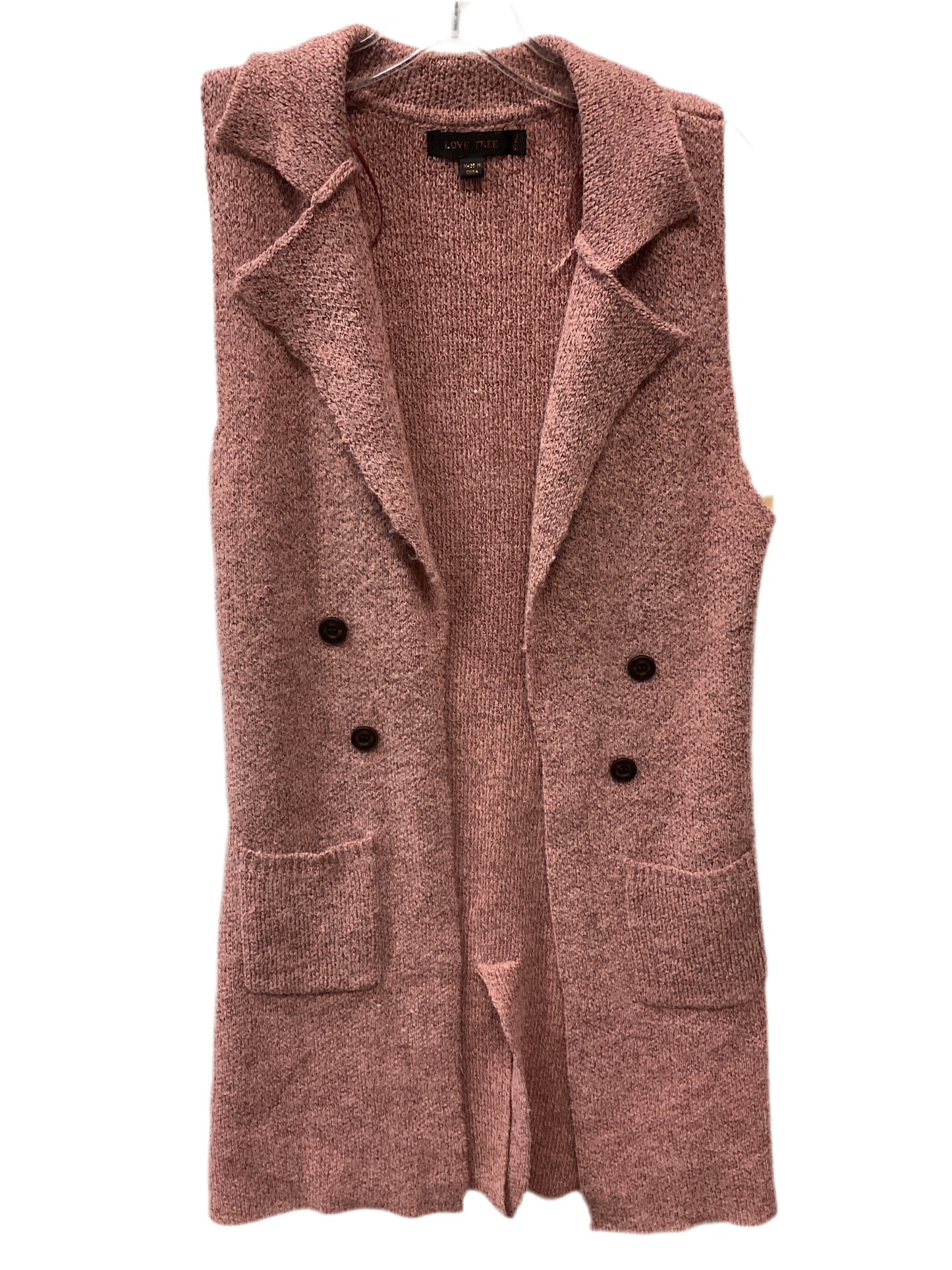 Sweater Cardigan By Love Tree In Pink, Size:S