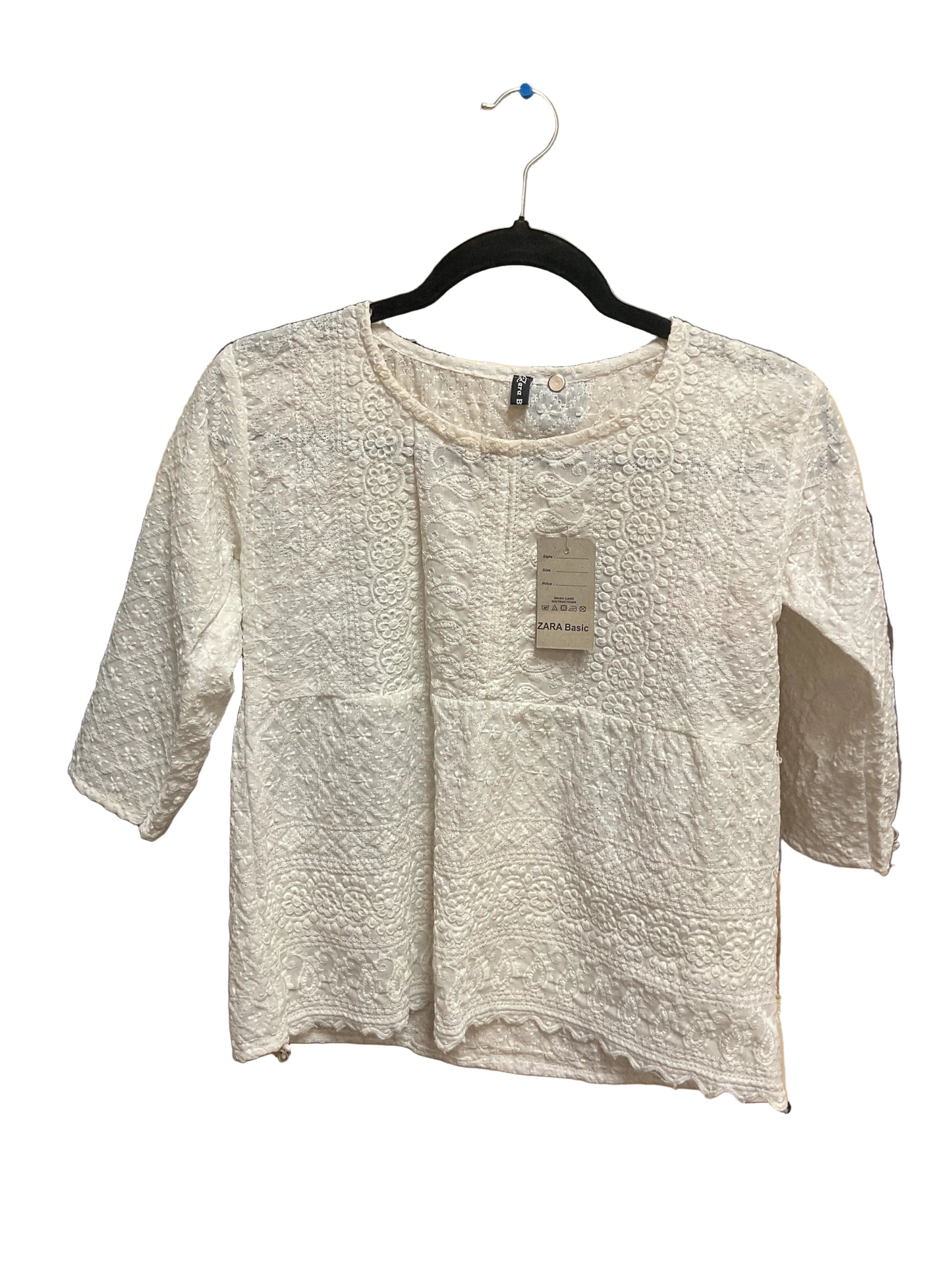 Top Ss By Zara Basic In Cream, Size:M