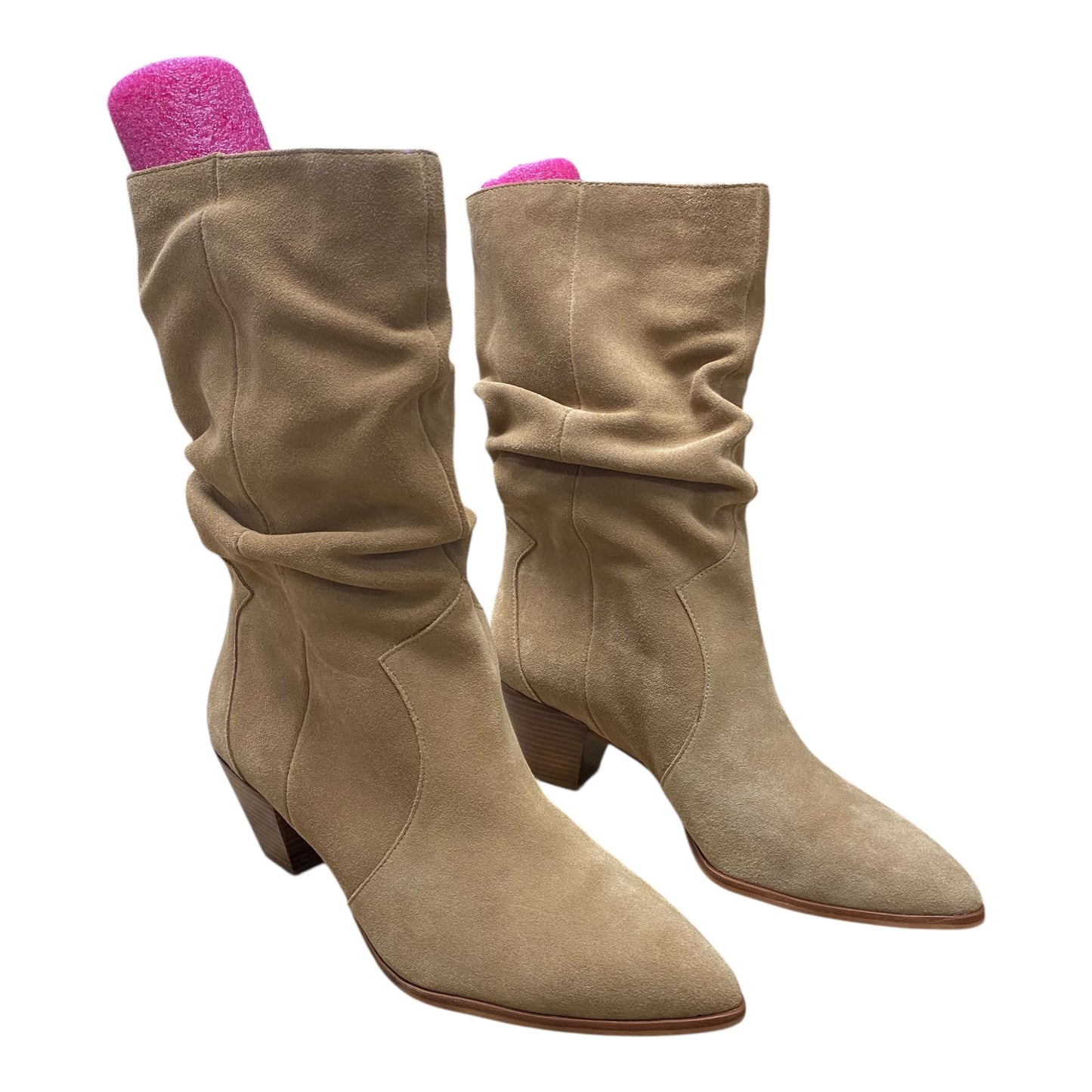 Boots Mid-Calf Heels By Vince Camuto In Beige, Size:11