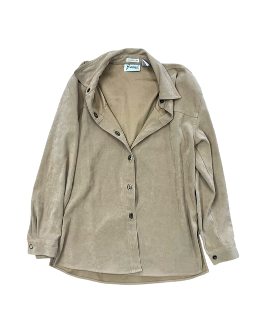 Blouse Ls By Clothes Mentor In Tan, Size:S