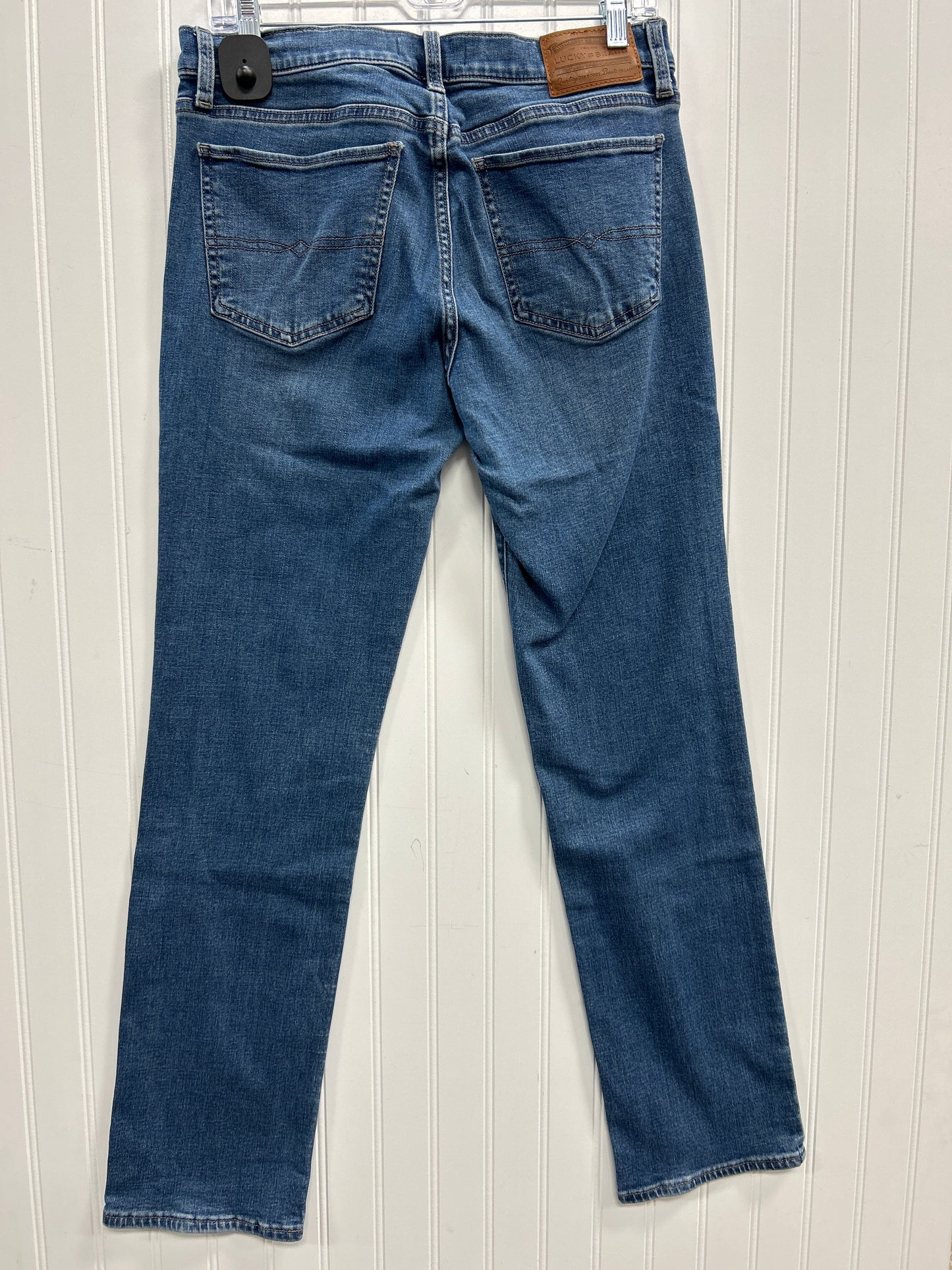 Jeans Straight By Lucky Brand In Blue Denim, Size:10