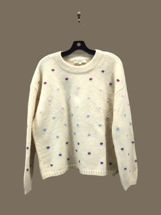 Sweater By Loft In Cream, Size: L