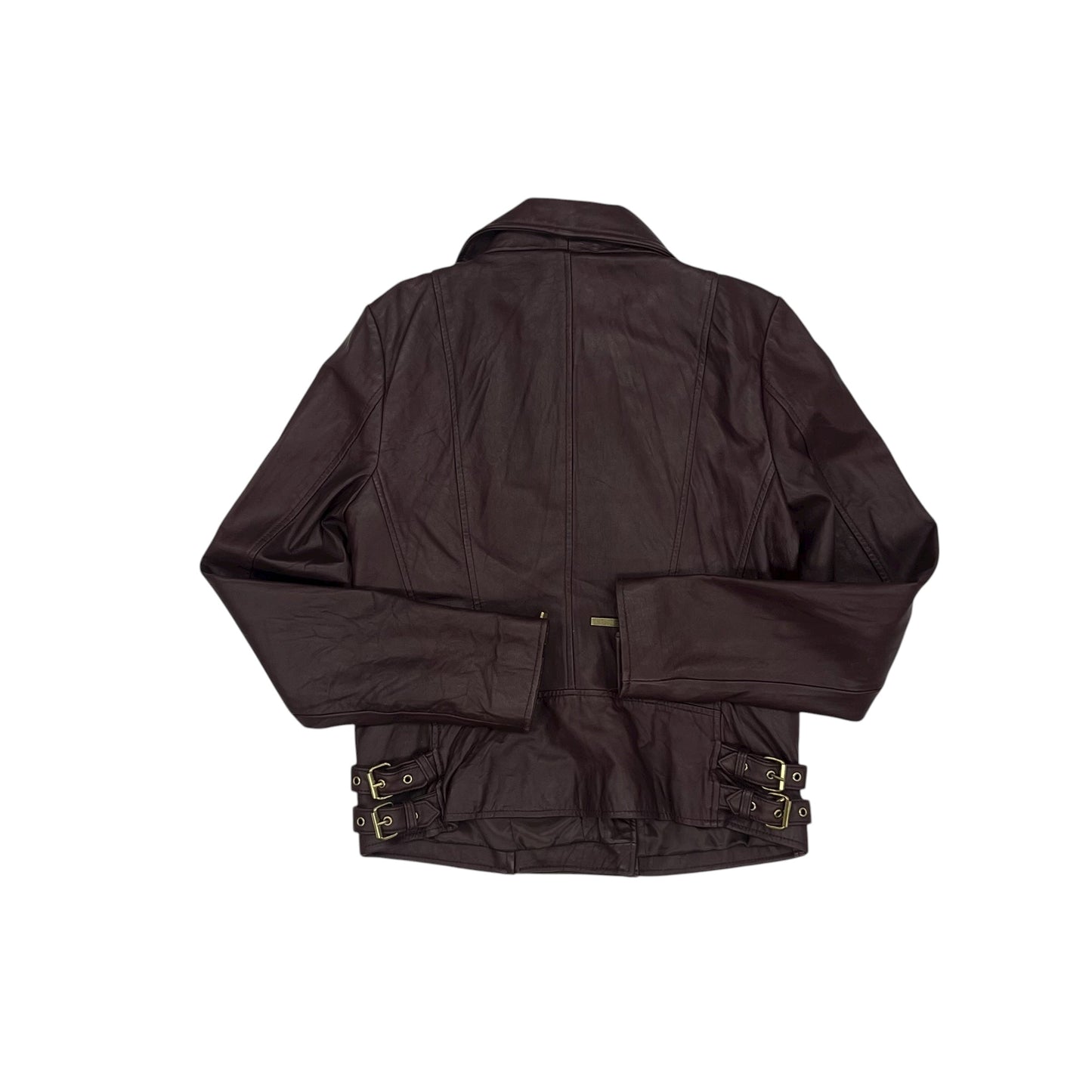 Jacket Moto Leather By Victorias Secret In Maroon, Size:M