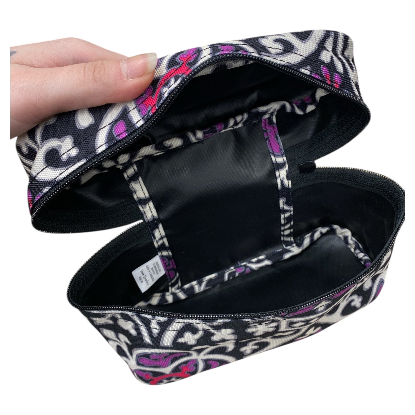 Makeup Bag By Vera Bradley In Purple & White, Size:Large